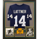 Johnny Lattner Framed Jersey JSA Autographed Signed Notre Dame Heisman