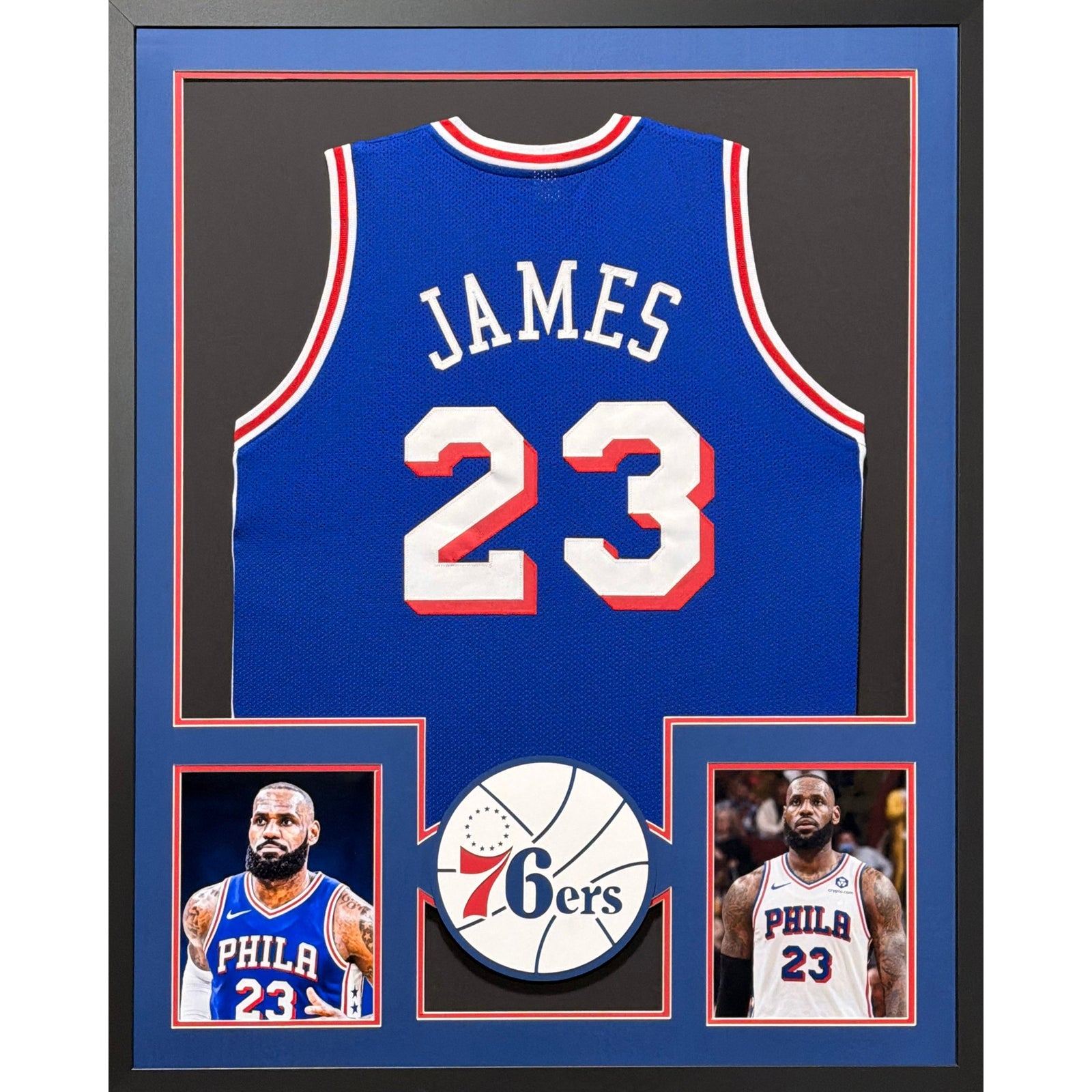 LeBron James UNSIGNED Framed Jersey Philadelphia 76ers