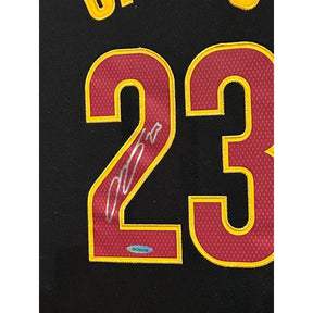 LeBron James Framed Signed Cavaliers Black Jersey UDA Autographed UpperDeck