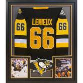 Mario Lemieux Framed White Jersey PSA/DNA Autographed Signed Penguins