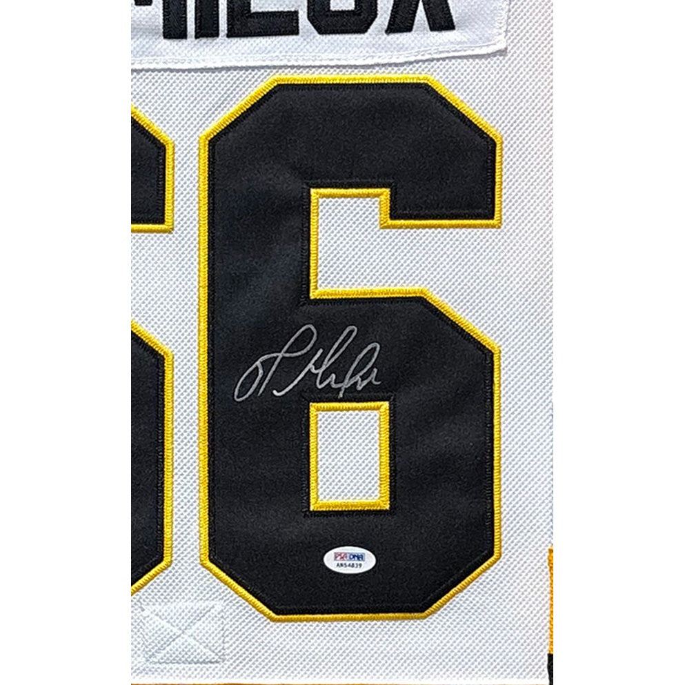 Mario Lemieux Framed White Jersey PSA/DNA Autographed Signed Penguins