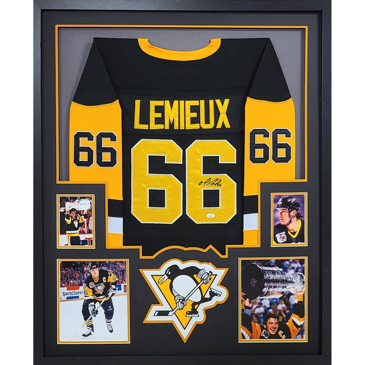 Mario Lemieux Framed Jersey JSA Autographed Signed Pittsburgh Penguins