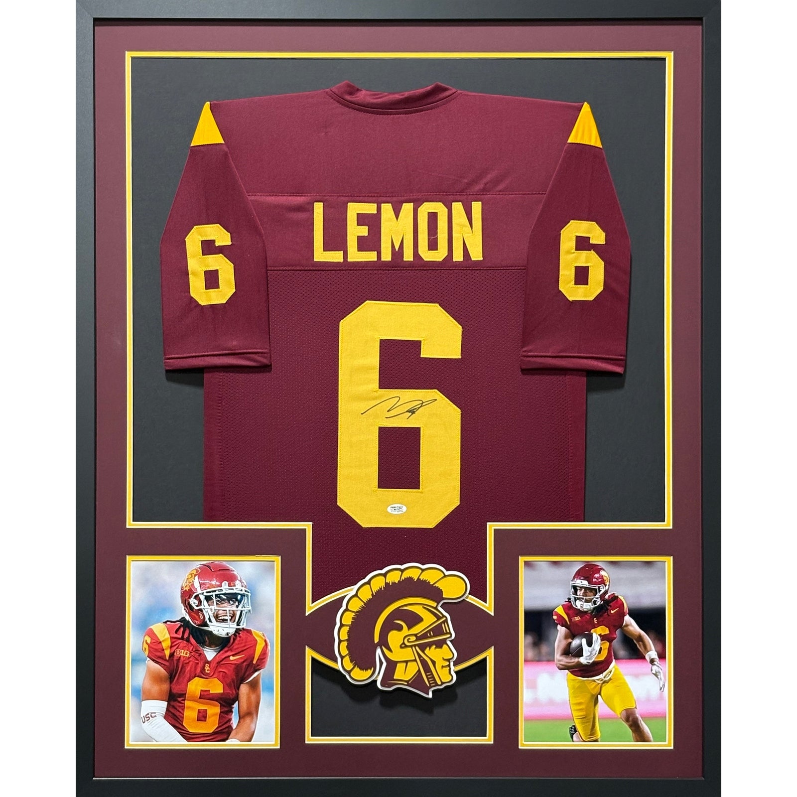 Makai Lemon Framed Jersey Prime Time COA Autographed Signed USC