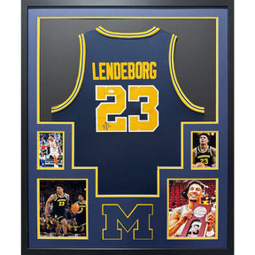 Yaxel Lendeborg Signed Framed Jersey JSA Autographed Michigan