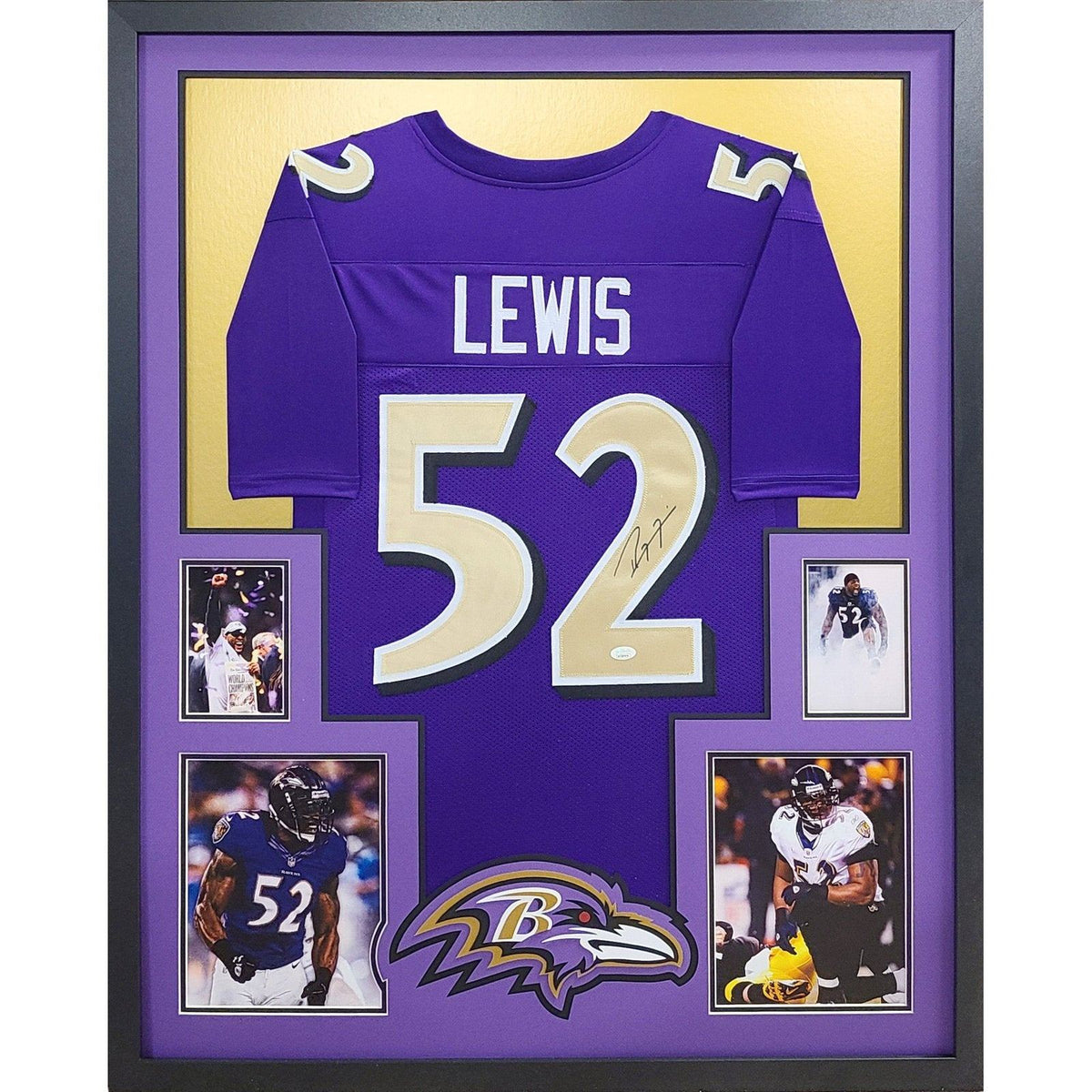 RAY LEWIS AUTOGRAPHED BALTIMORE RAVENS JERSEY AASH 2X SB CHAMPS