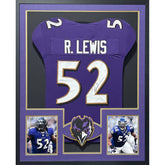 Ray Lewis Framed Jersey JSA Autographed Signed Baltimore Ravens 2P
