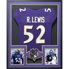 Ray Lewis Framed Jersey JSA Autographed Signed Baltimore Ravens 2P