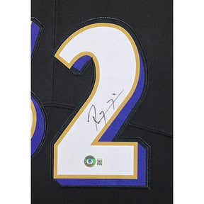 Ray Lewis Framed Black Jersey Beckett Autographed Signed Baltimore Ravens