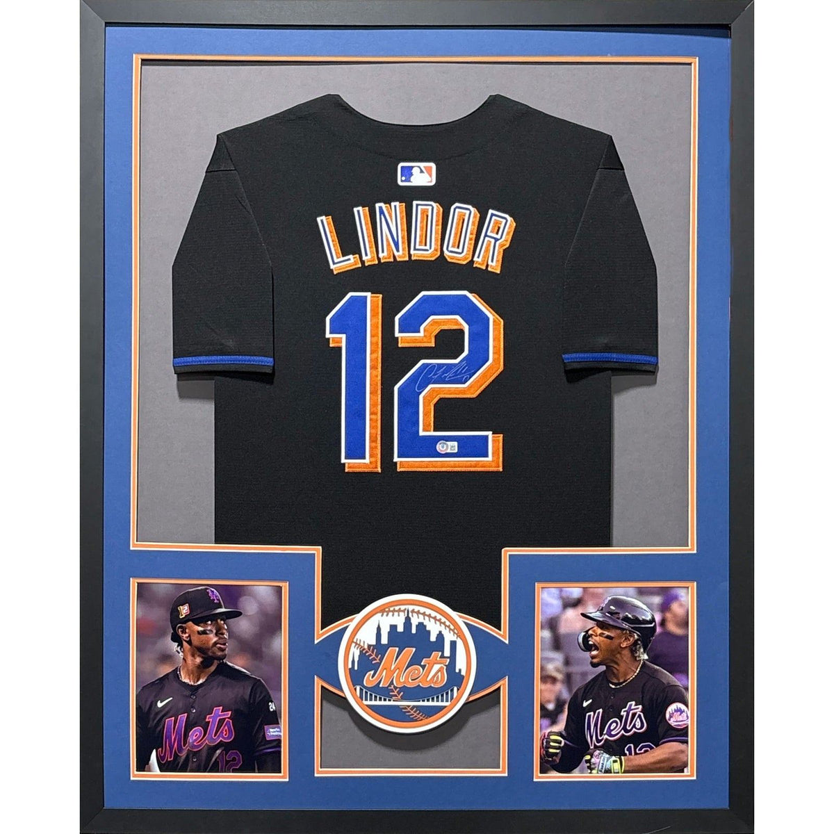 Francisco Lindor Framed Signed Jersey Beckett Autographed New York Mets