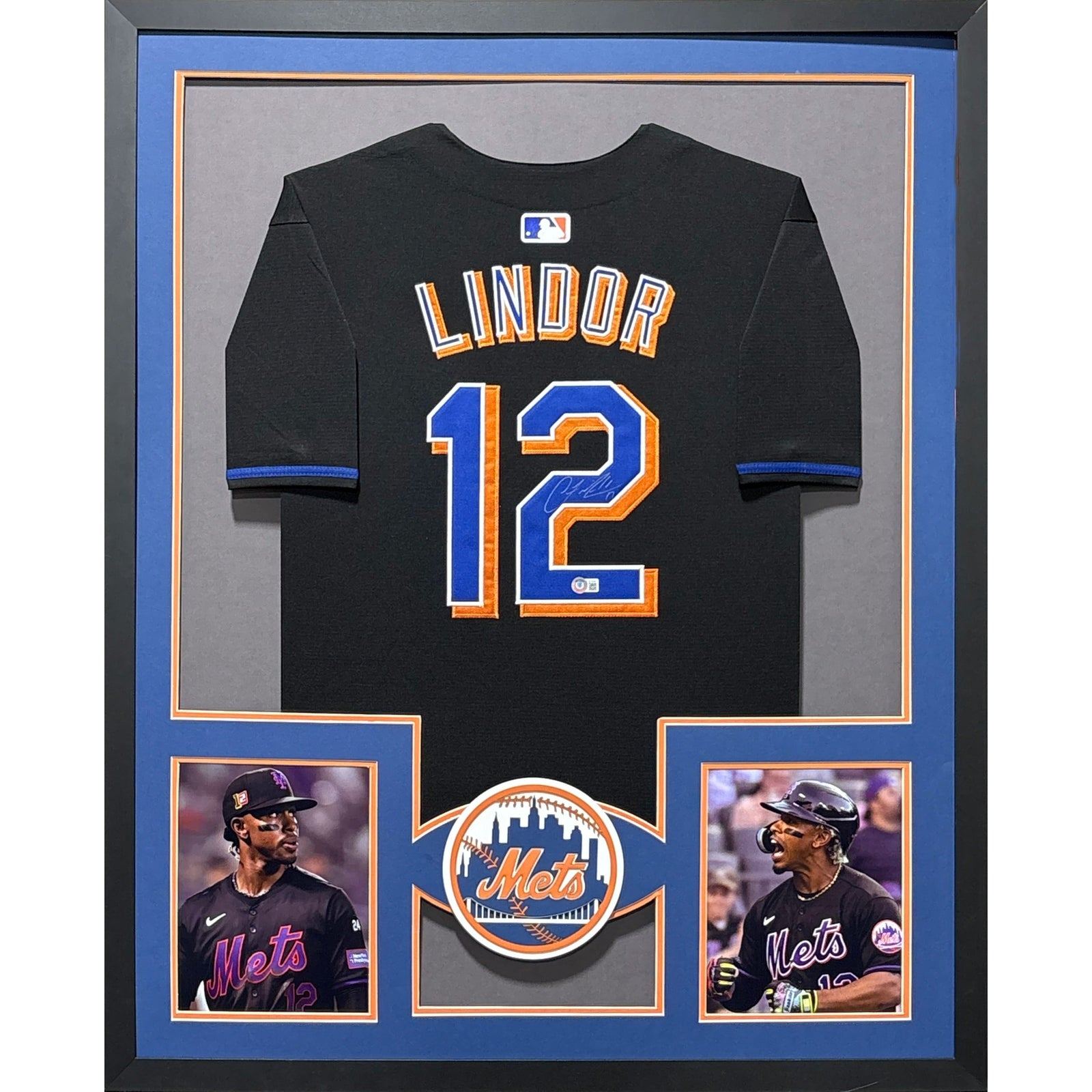 Francisco Lindor Framed Signed Jersey Beckett Autographed New York Mets