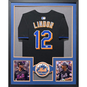 Francisco Lindor Framed Signed Jersey Beckett Autographed New York Mets