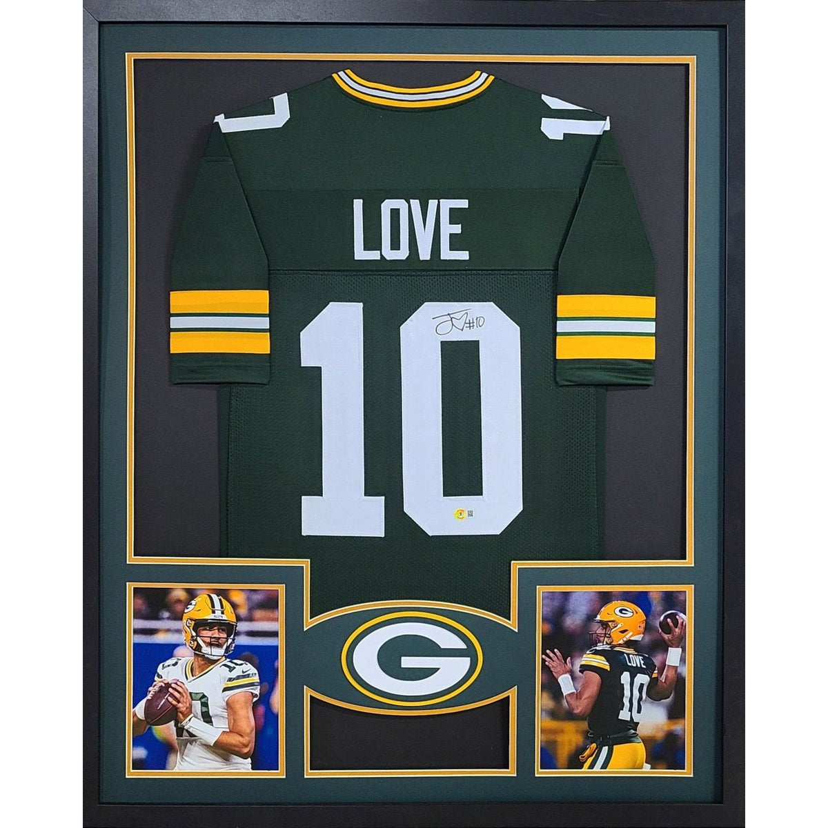 Jordan Love Framed Signed Jersey Beckett Autographed Green Bay Packers