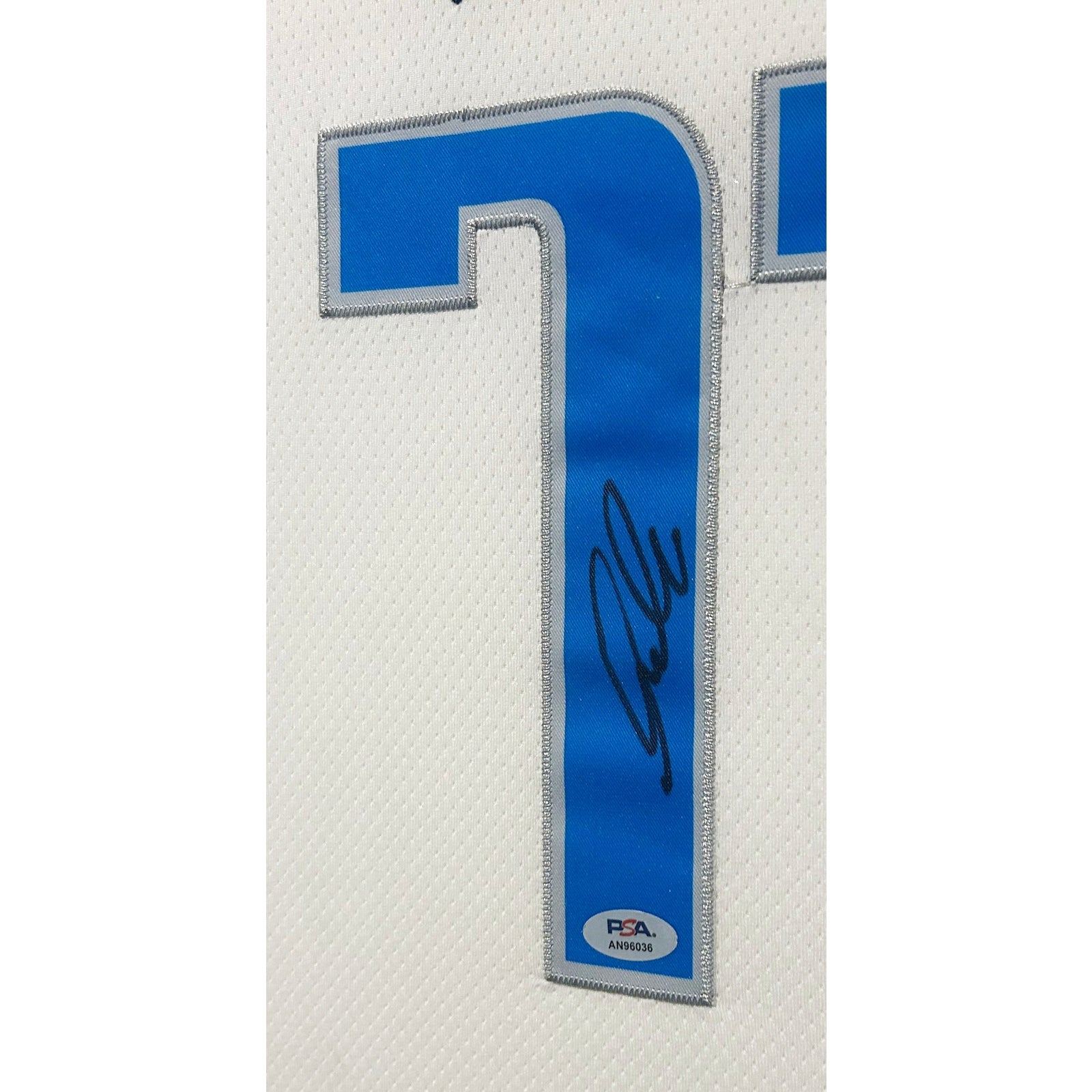 Luka Doncic Framed Signed White Jersey PSA/DNA Autographed Dallas Mavericks