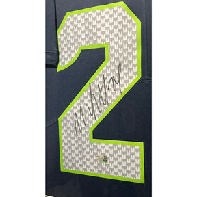 Marshawn Lynch Framed Navy Jersey Fanatics Autographed Signed Seahawks