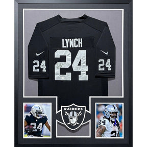 Marshawn Lynch Framed Jersey JSA Autographed Signed Raiders