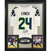 Marshawn Lynch Framed White Jersey Fanatics Autographed Signed Seahawks TP