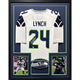Marshawn Lynch Framed White Jersey Fanatics Autographed Signed Seahawks