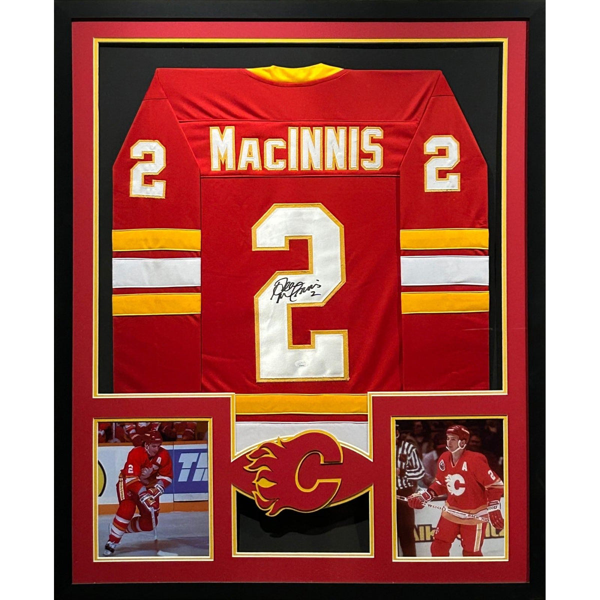 Al Macinnis Framed Signed Jersey JSA Autographed Calgary Flames