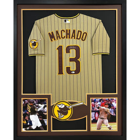 Manny Machado Framed Brown Jersey Beckett Autographed Signed San Diego Padres