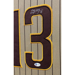 Manny Machado Framed Brown Jersey Beckett Autographed Signed San Diego Padres