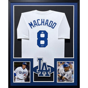 Manny Machado Framed Jersey Beckett Autographed Signed Los Angeles Dodgers