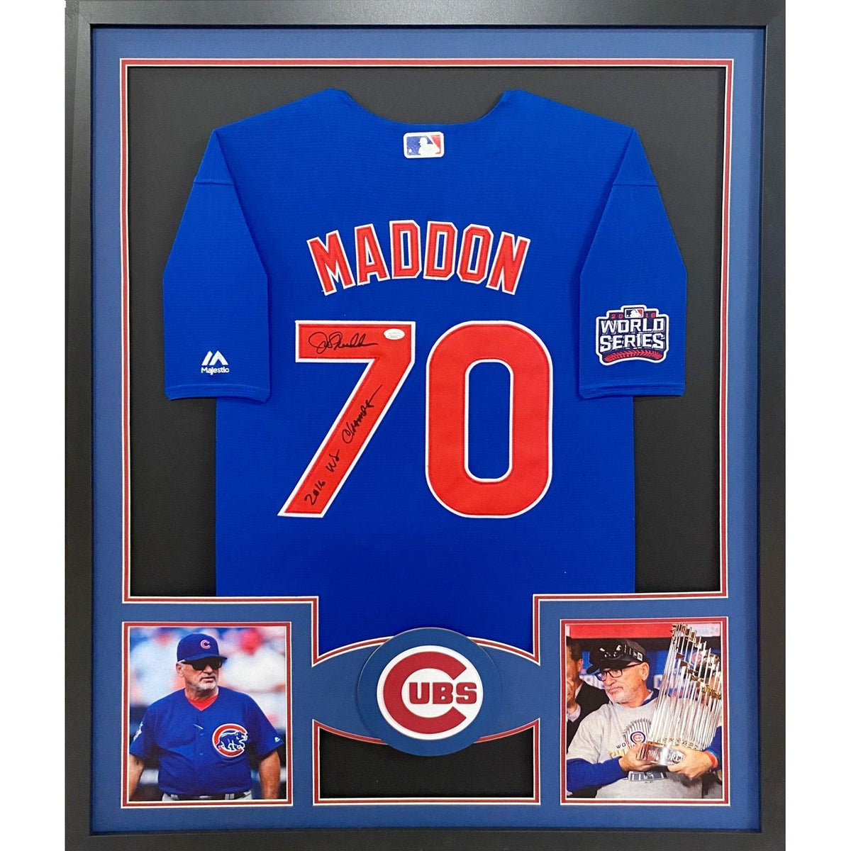 Joe Maddon Signed Framed Jersey JSA Autographed Chicago Cubs