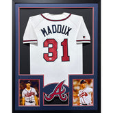 Greg Maddux Framed Signed White Jersey JSA COA Autographed Atlanta Braves