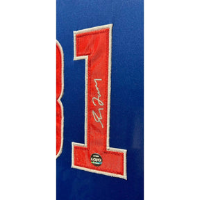Greg Maddux Framed Signed Blue Jersey LOJO COA Autographed Chicago Cubs