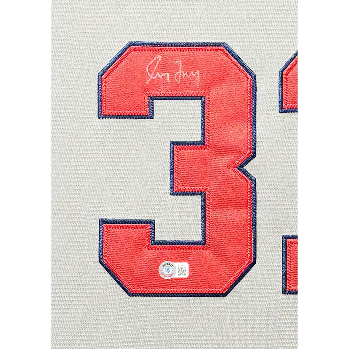 Greg Maddux Framed Signed Grey Jersey Beckett Autographed Atlanta Braves