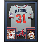 Greg Maddux Framed Signed Grey Jersey Beckett Autographed Braves Inscriptions