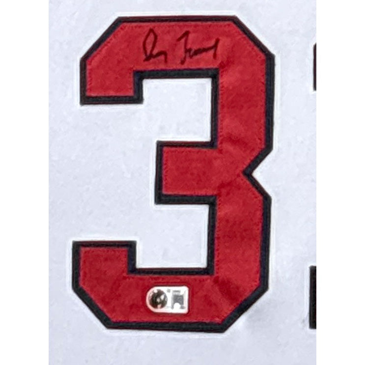 Greg Maddux Framed Signed White Jersey Beckett Autographed Atlanta Braves