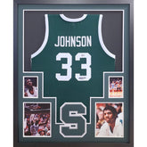 Magic Johnson Framed Jersey Beckett BAS Autographed Signed Michigan State