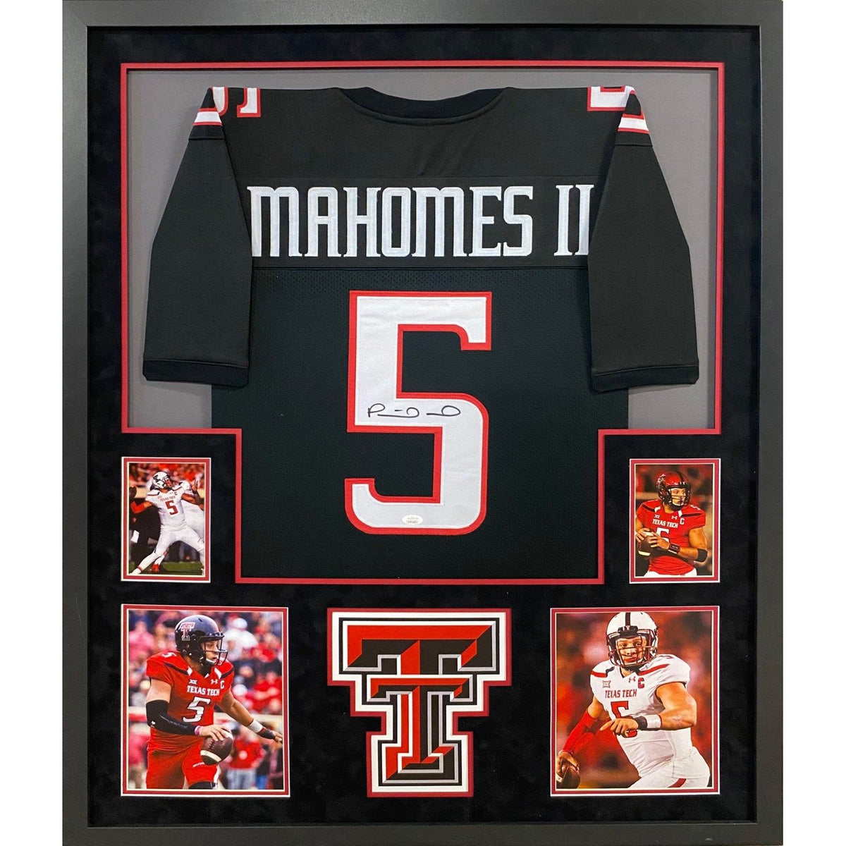 Patrick Mahomes Framed Texas Tech Black Jersey JSA Autographed Signed