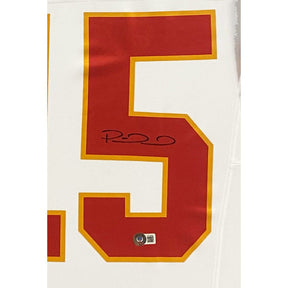 Patrick Mahomes Framed Signed White Jersey Autographed Beckett KC Chiefs