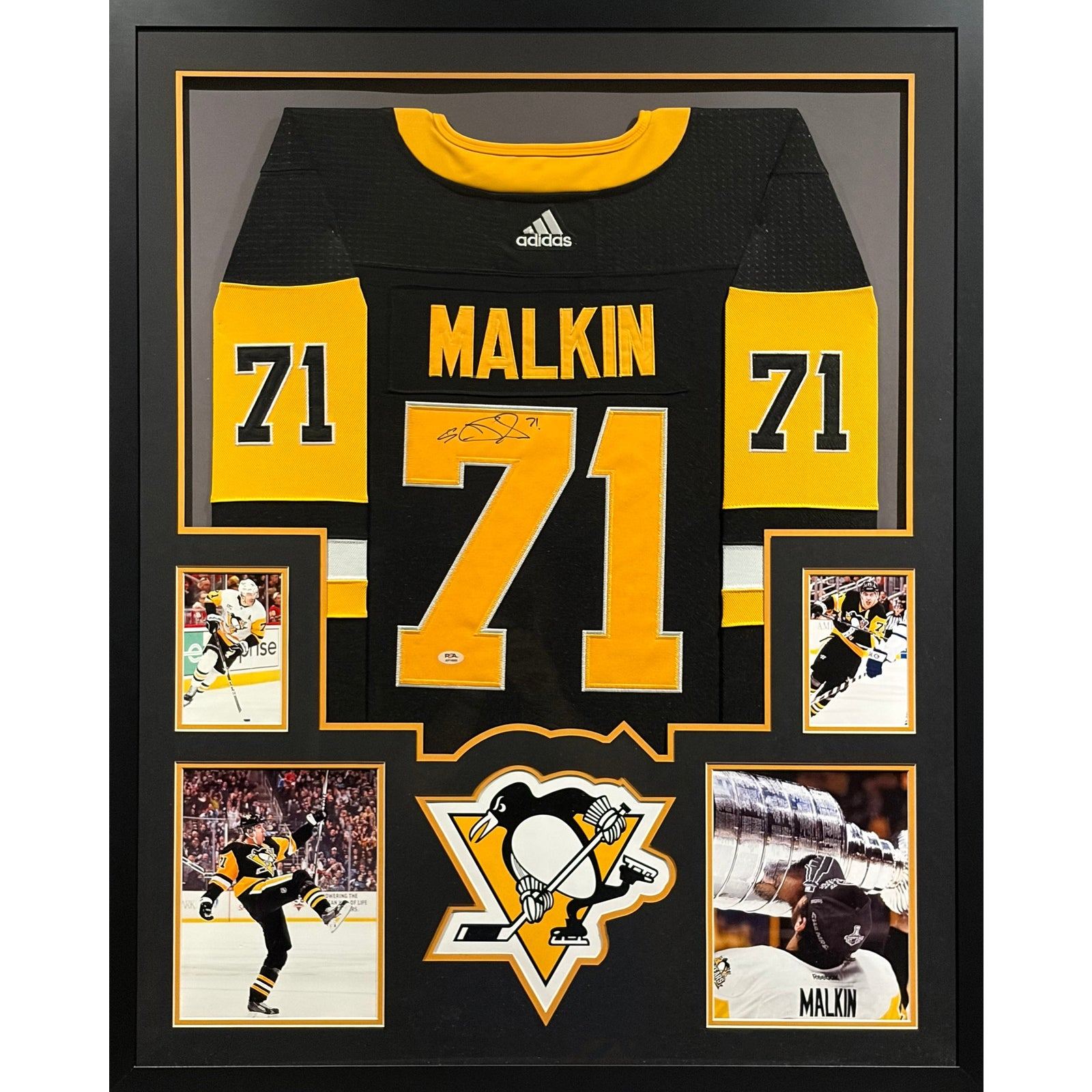 Evgeni Malkin Framed Jersey PSA/DNA Autographed Signed Pittsburgh Penguins