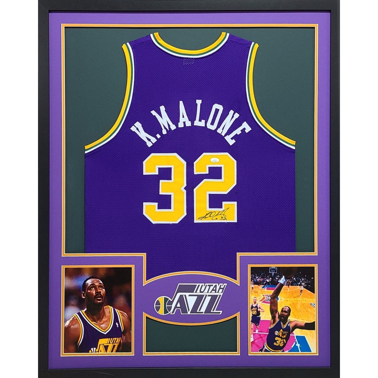 Karl Malone Framed Signed Jersey JSA Autographed Utah Jazz