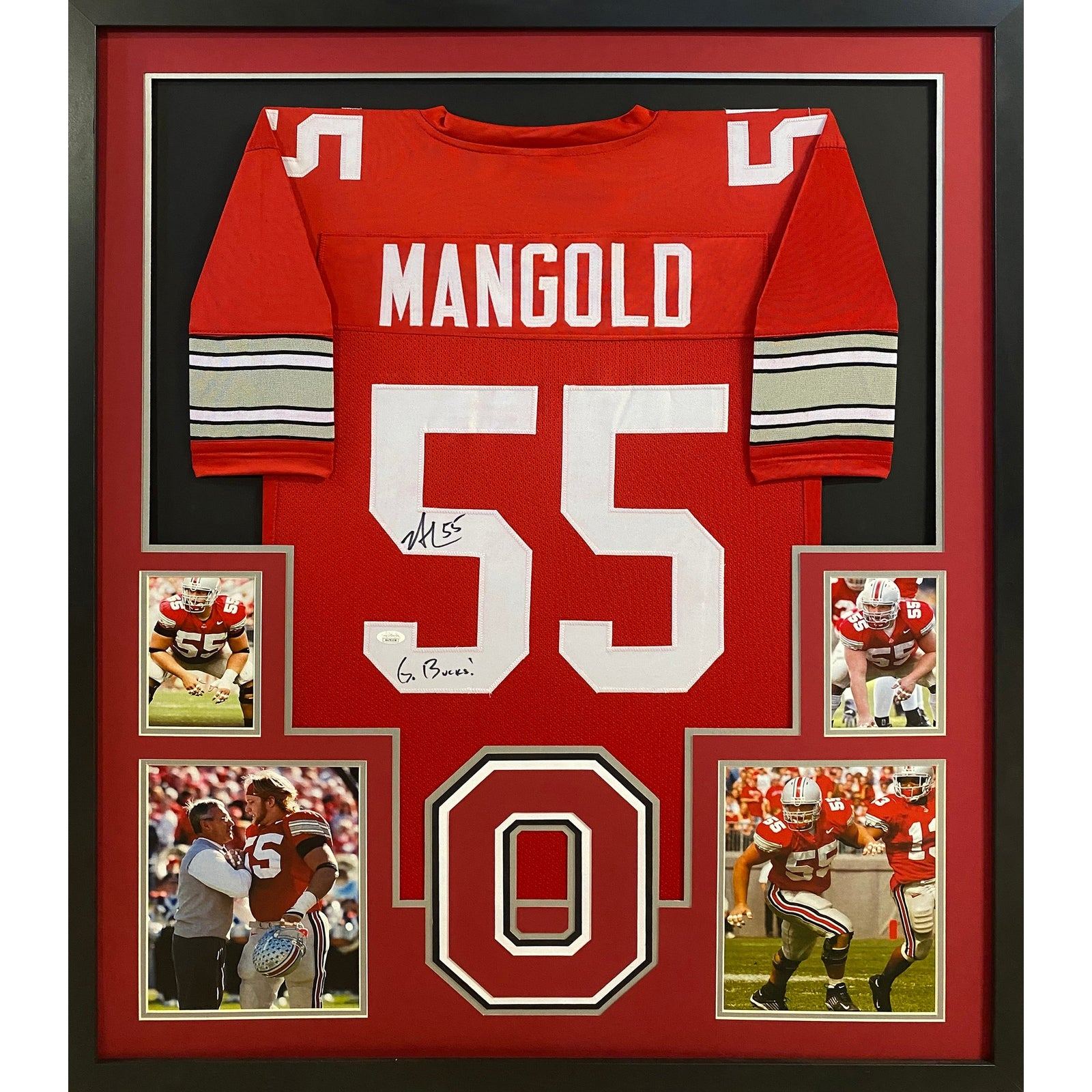 Nick Mangold Signed Framed Jersey JSA Autographed Ohio State