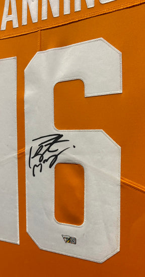 Peyton Manning Framed Signed Jersey Fanatics Tennessee Autographed Black Matt