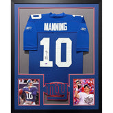 Eli Manning Framed Signed Blue Jersey MM COA Autographed New York Giants