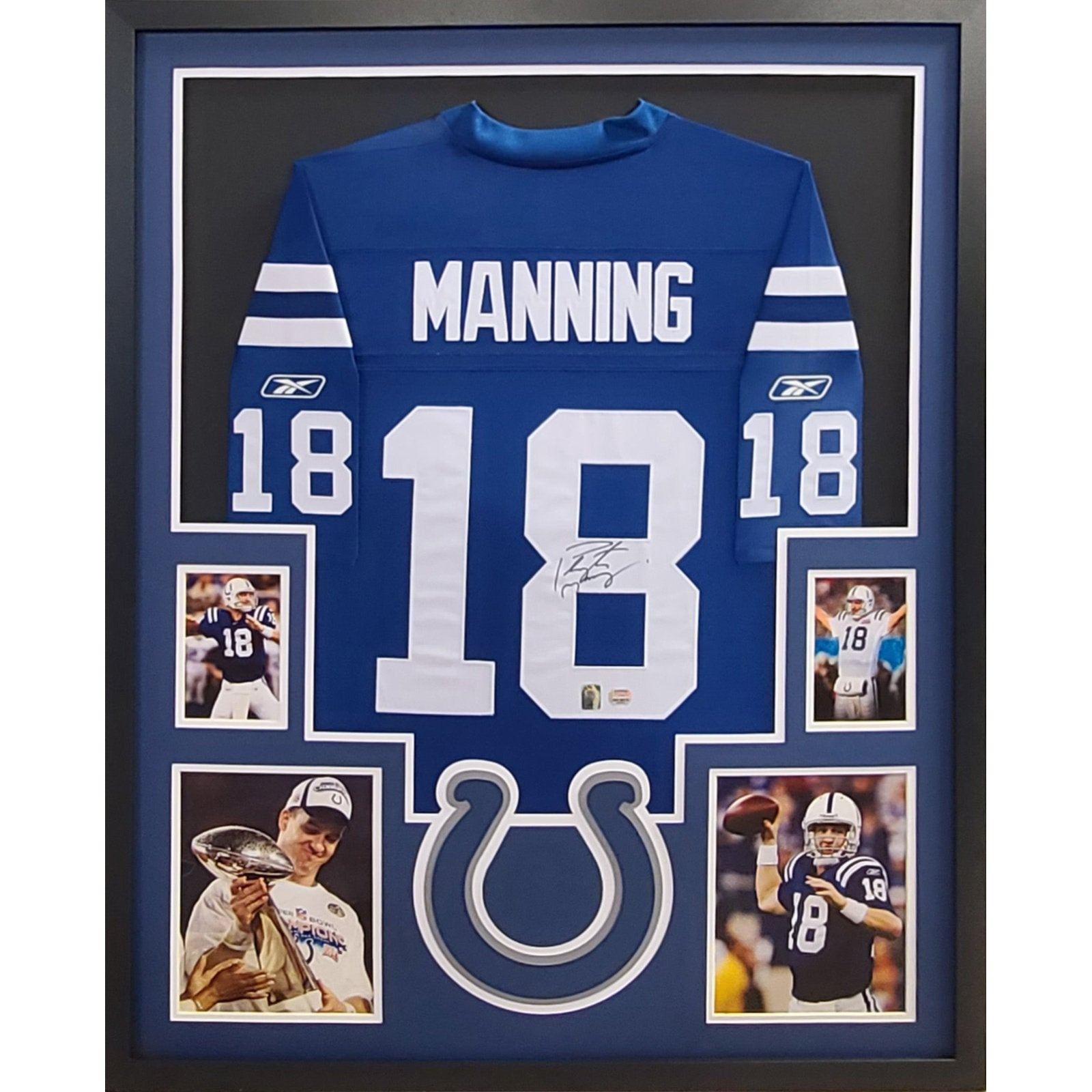 Peyton Manning Framed Jersey Mounted Memories Autographed Signed Colts MM