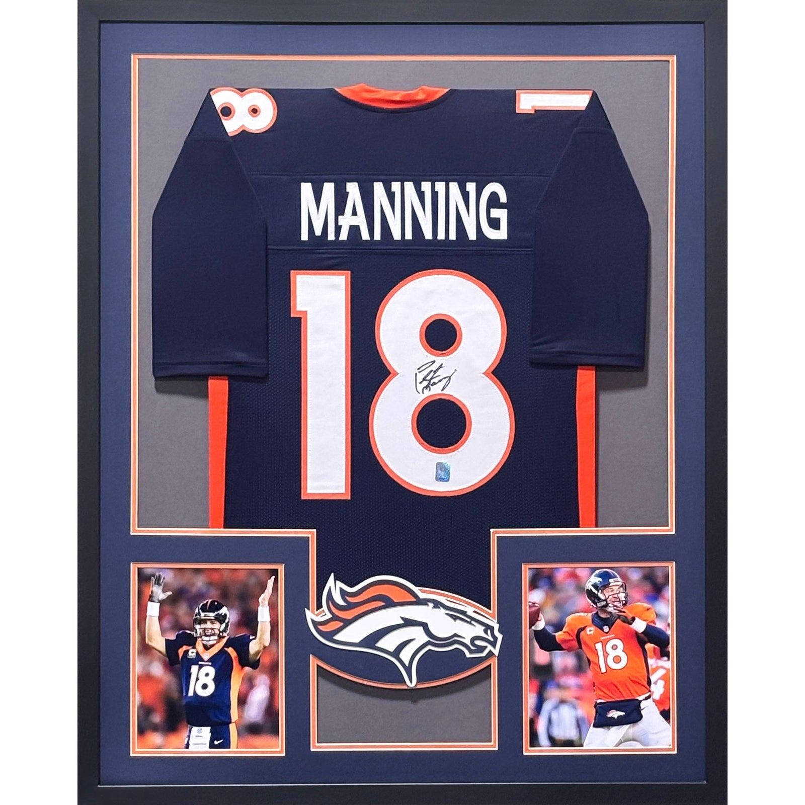 Peyton Manning Framed Signed Jersey Player Holo Broncos Autographed