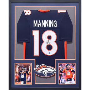 Peyton Manning Framed Signed Jersey Player Holo Broncos Autographed