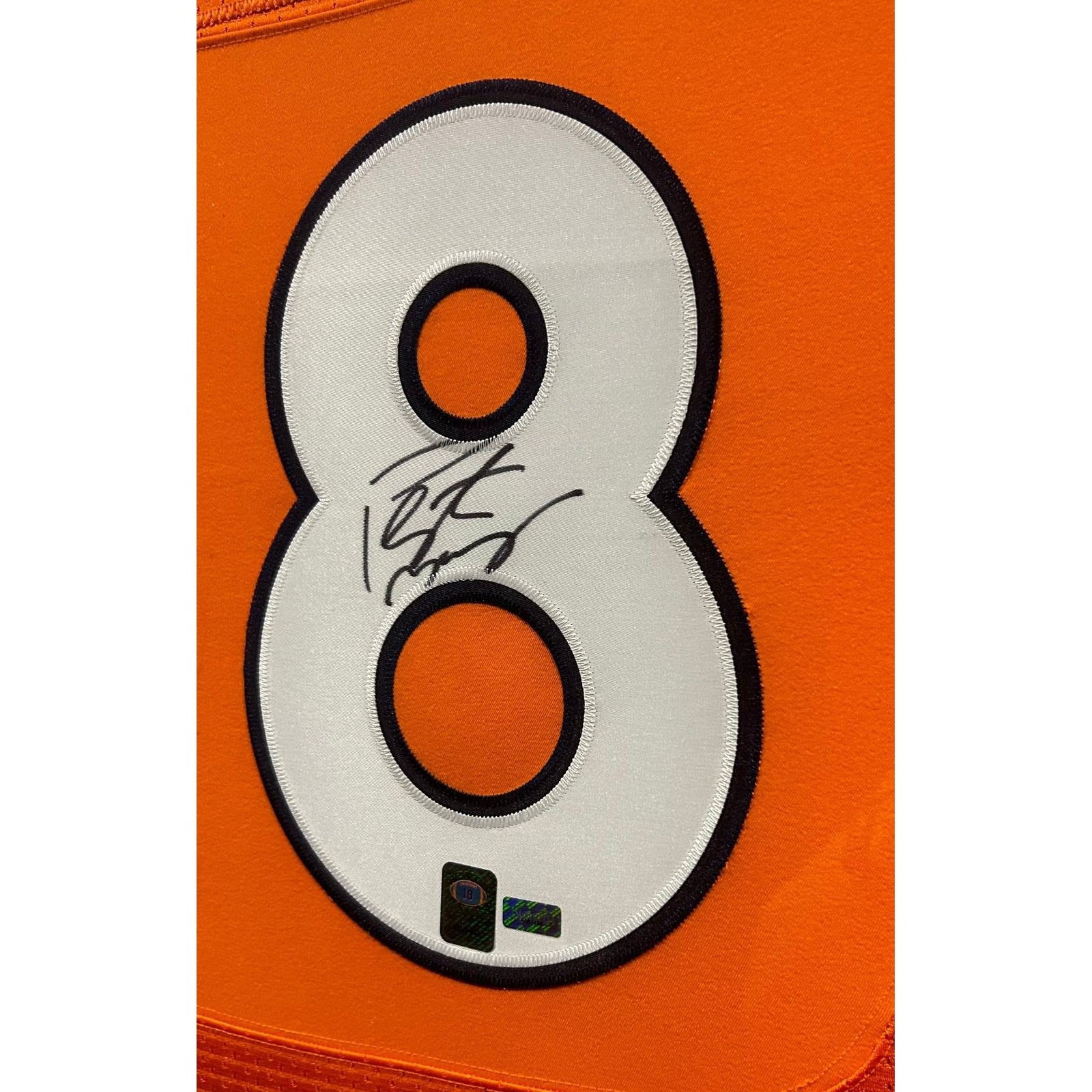 Peyton Manning Autographed And Framed Orange Broncos Jersey