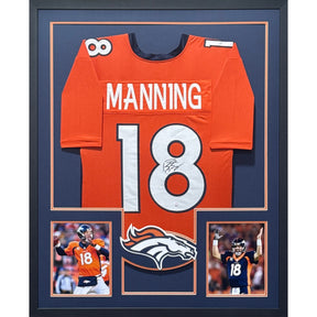 Peyton Manning Framed Signed Orange Jersey Steiner Broncos Autographed