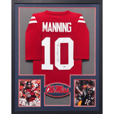 Eli Manning Framed Signed Steiner Red Jersey Autographed Ole Miss