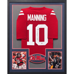 Eli Manning Framed Signed Steiner Red Jersey Autographed Ole Miss