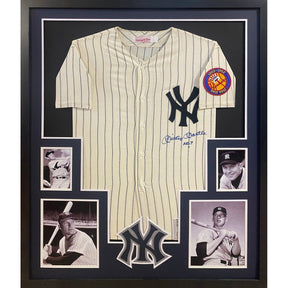 Mickey Mantle Signed Framed New York Yankees Jersey JSA Autographed