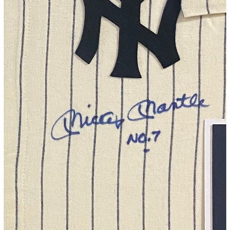Mickey Mantle Signed Framed New York Yankees Jersey JSA Autographed