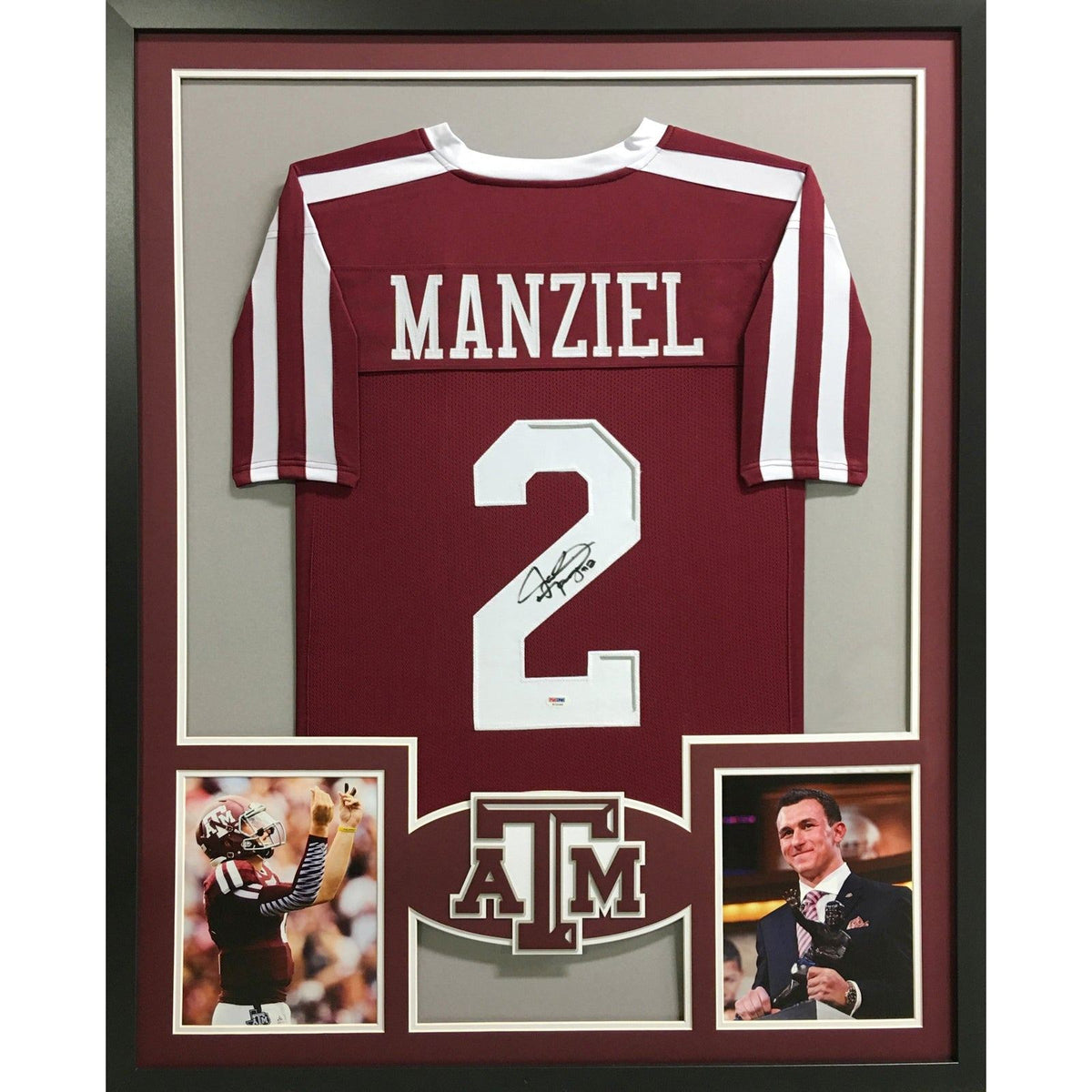 Johnny Manziel Signed Framed Jersey PSA/DNA Autographed Texas A&M HW