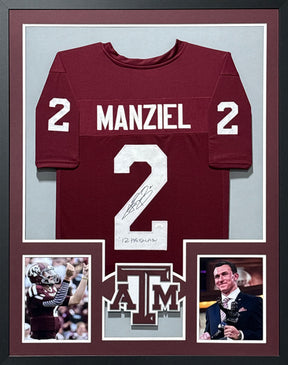 Johnny Manziel Signed Framed Jersey JSAutographed Texas A&M NS